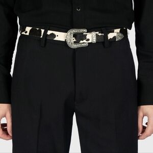 Straight To Hell *cp* Freddie Cow Print Leather Belt Size 3XL